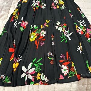 Modcloth Black Floral Midi Skirt Renewed Vision